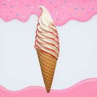 بستنی  دور رنگ آلبالو