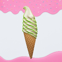 بستنی  دور رنگ سیب سبز